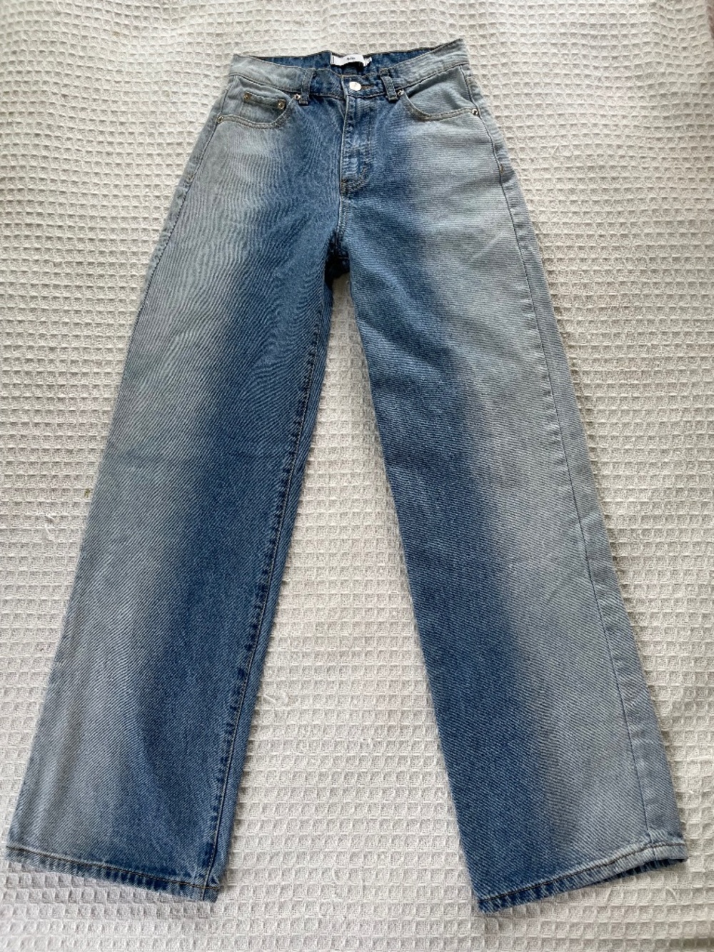 Adika two toned, wide legged, high waisted cotton denim jeans - size s